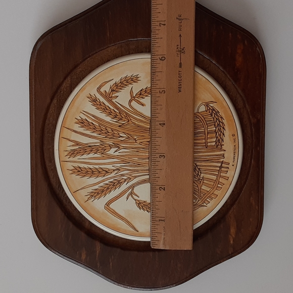 M. Kamenstein Wheat Bread Plate Wood Base Glass Cloche Dome Charcuterie Board - Picture 16 of 16